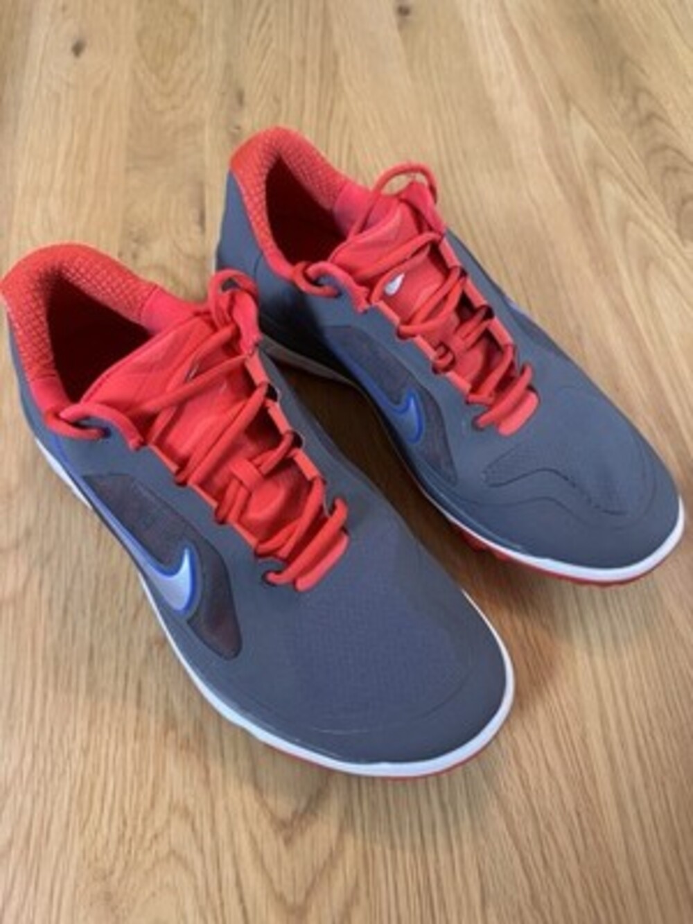 Nike Mens 12 FI Impact Golf Shoes Grey Red 611510-005
